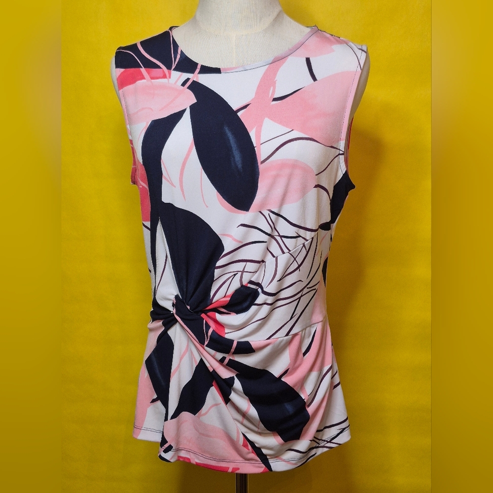 Source Unknown Pink and Black Sleeveless Blouse